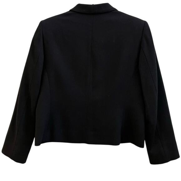 Vintage Pendleton Black Virgin Wool Shoulder Pads Boxy Crop Blazer Size 6 USA - Picture 3 of 13